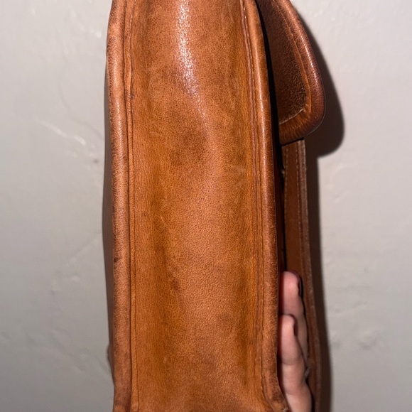 Vintage coach murphy crossbody bag British tan leather flap purse - Picture 13 of 16